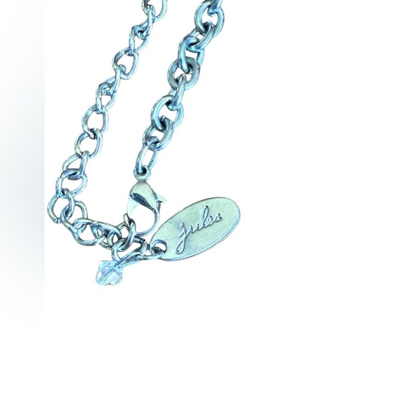 Elephant JULES Necklace with Rhinestones, Red Beads and Silver Spacer Beads - Picture 3 of 6